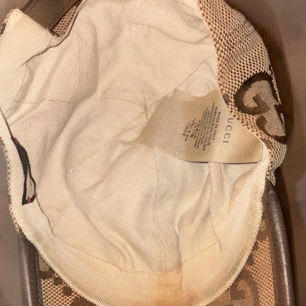 Gucci Beige and Brown GG Canvas Cap - Picture 5 of 7